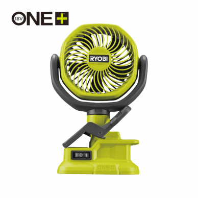 Akumuliatorinis ventiliatorius Ryobi RCF18-0, 18 V (be akum. ir kroviklio) Akumuliatorinis ventiliatorius Ryobi RCF18-0, 18 V (be akum. ir kroviklio)