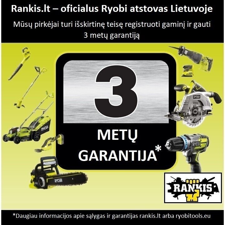 Akumuliatorinis sniego valytuvas Ryobi RY36STX61A-0, 36 V, 61 cm, be akumuliatoriaus ir įkroviklio 1 Akumuliatorinis sniego valytuvas Ryobi RY36STX61A-0, 36 V, 61 cm, be akumuliatoriaus ir įkroviklio 1