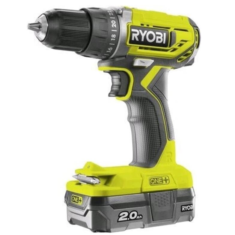 Akumuliatorinis suktuvas - gręžtuvas Ryobi R18DD2-220S, 18V, 2x2.0Ah 1