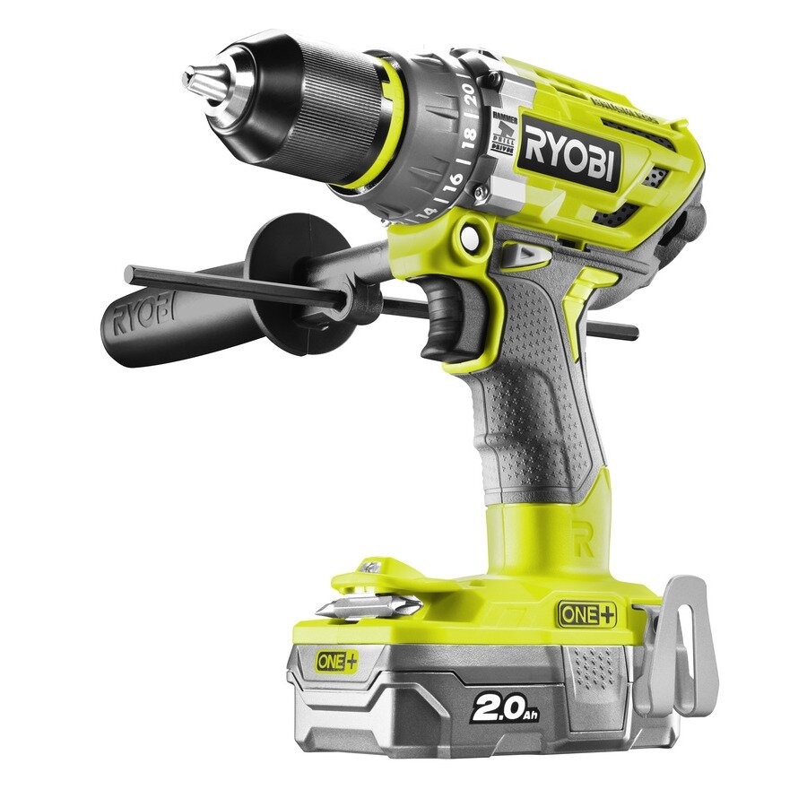 Akumuliatorinis smūginis gręžtuvas bešepečiu varikliu Ryobi R18PD7-220B, 18V (2x2,0 Ah) Akumuliatorinis smūginis gręžtuvas bešepečiu varikliu Ryobi R18PD7-220B, 18V (2x2,0 Ah)