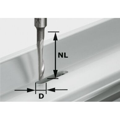 Aliuminio freza HS S8 D5/NL23