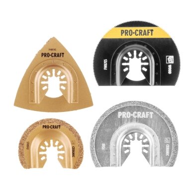 Antgalių rinkinys multifunkciniam osciliaciniam šlifuokliui „ProCraft MB8" 4 Antgalių rinkinys multifunkciniam osciliaciniam šlifuokliui „ProCraft MB8" 4