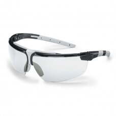 Apsauginiai akiniai Uvex i-3 Pheos skaidria linze, supravision Plus (nerasojantys iš abiejų pusių) padengimas, juodos/baltos kojelės.
