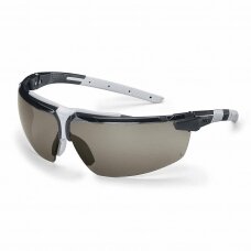 Apsauginiai akiniai Uvex i-3 pilka linze, supravision excellence (nesibraižantys ir nerasojantys) padengimas, juodos/pilkos kojelės. Supakuota mažmeninėje kartoninėje dėžutėje 1 vnt