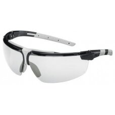 Apsauginiai akiniai Uvex i-3 skaidria linze, supravision excellence (nesibraižantys ir nerasojantys) padengimas, juodos/pilkos kojelės.
