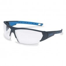 Apsauginiai akiniai Uvex i-Works skaidria linze, supravision excellence (nesibraižantys ir nerasojantys) padengimas, juodos/mėlynos kojelės. Supakuota mažmeninėje kartoninėje dėžutėje 1 vnt