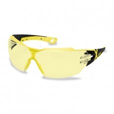 Apsauginiai akiniai Uvex Pheos CX2 geltona linze, supravision excellence (nesibraižantys ir nerasojantys) padengimas, juodos/geltonos kojelės. Supakuota mažmeninėje kartoninėje dėžutėje 1 vmt