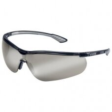 Apsauginiai akiniai Uvex Sportstyle, pilka linzė, nerasojantys iš vidaus, Silvermirror padengimas, juodos/pilkos kojelės