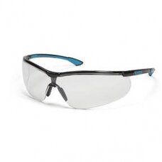 Apsauginiai akiniai Uvex Sportstyle skaidria linze, supravision extreme (nesibraižantys ir nerasojantys) padengimas, juodos/mėlynos kojelės.