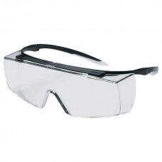 Apsauginiai akiniai Uvex Super f OTG, panoramine linze, supravision excellence (nerasojantys ir nesibraižantys) padengimas, juodos/skaidrios kojelės. Supakuota mažmeninėje kartoninėje dėžutėje 1 vnt