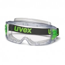 Apsauginiai akiniai Uvex Ultravision, skaidri panoraminė linzė, supravision excellence (nesibraižantys ir nerasojantys) padengimas, guminė reguliuojama juostelė. Pakaitinė linzė - UV9301255. Supakuota mažmeninėje kartoninėje dėžutėje 1 vt