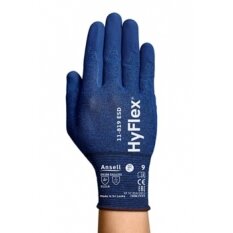 Apsauginės pirštinės Ansell HyFlex 11-819 ESD, 11 dydis, itin plonos, nailonas, spandex, anglis. Nitrilo putų delno padengimas. Mažmeninė pakuotė Apsauginės pirštinės Ansell HyFlex 11-819 ESD, 11 dydis, itin plonos, nailonas, spandex, anglis. Nitrilo putų delno padengimas. Mažmeninė pakuotė