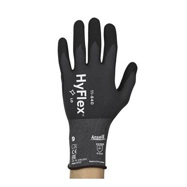 Apsauginės pirštinės Ansell HyFlex 11-840, 9 dydis, itin plonos, nailonas, spandex. Nitrilo putų delno padengimas. Apsauginės pirštinės Ansell HyFlex 11-840, 9 dydis, itin plonos, nailonas, spandex. Nitrilo putų delno padengimas.