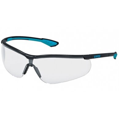 Apsauginiai akiniai Uvex Sportstyle skaidria linze, supravision extreme (nesibraižantys ir nerasojantys) padengimas, juodos/mėlynos kojelės. Supakuota mažmeninėje kartoninėje dėžutėje 1 vnt