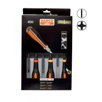 Atsuktuvų rinkinys ERGO™ kalami 6 vnt - SL3,5/4,5/5,5/6,5; PH1/2 Atsuktuvų rinkinys ERGO™ kalami 6 vnt - SL3,5/4,5/5,5/6,5; PH1/2