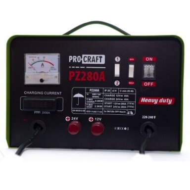 Automobilių akumuliatorių įkroviklis su starteriu „ProCraft PZ280A"