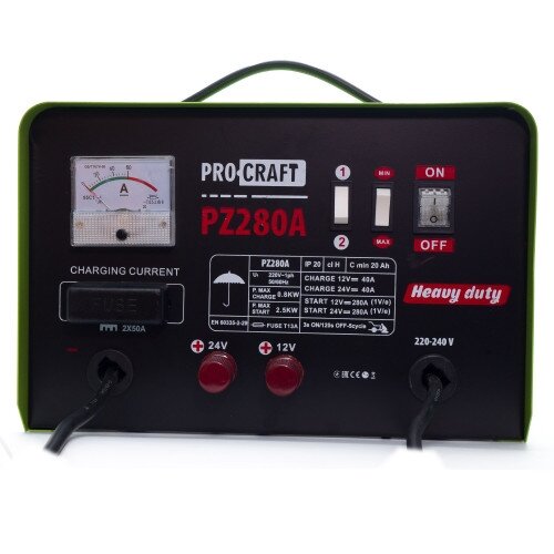 Automobilių akumuliatorių įkroviklis su starteriu „ProCraft PZ280A" 1