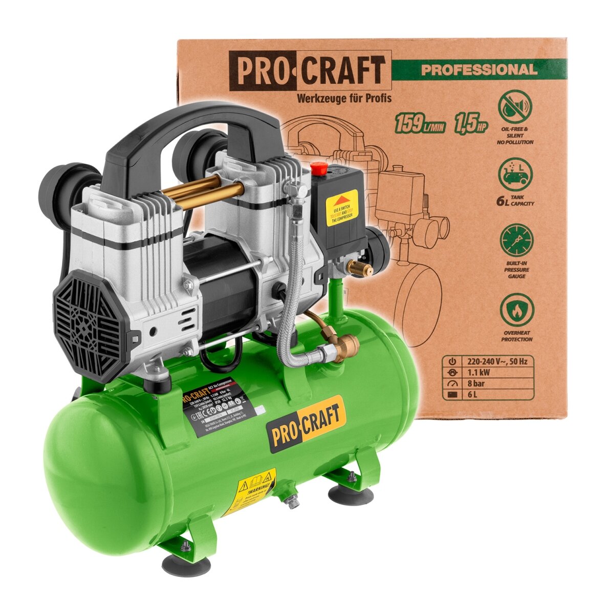 Betepalinis kompresorius „ProCraft AC7”