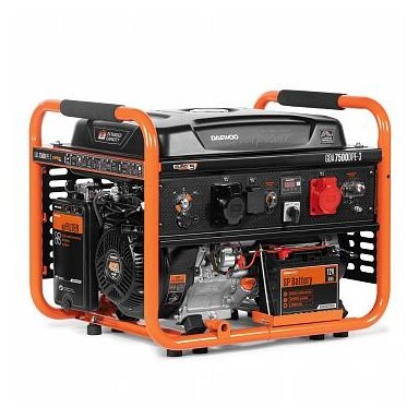 Benzininis generatorius su elektriniu paleidimu DAEWOO GDA 7500DPE-3, 6,5kW Benzininis generatorius su elektriniu paleidimu DAEWOO GDA 7500DPE-3, 6,5kW