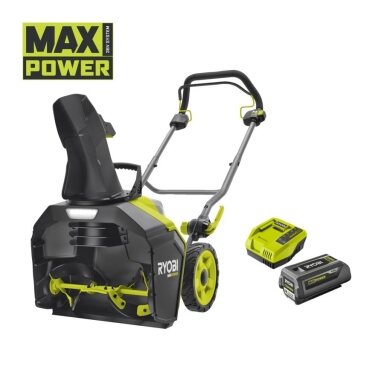 Bešepetėlis akumuliatorinis sniego valytuvas Ryobi RY36STX45A-140, 36 V, 1 x 4,0 Ah Bešepetėlis akumuliatorinis sniego valytuvas Ryobi RY36STX45A-140, 36 V, 1 x 4,0 Ah
