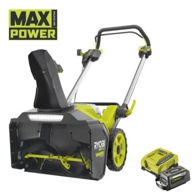 Bešepetėlis akumuliatorinis sniego valytuvas Ryobi RY36STX53A-160, 36 V, 1 x 6,0 Ah Bešepetėlis akumuliatorinis sniego valytuvas Ryobi RY36STX53A-160, 36 V, 1 x 6,0 Ah