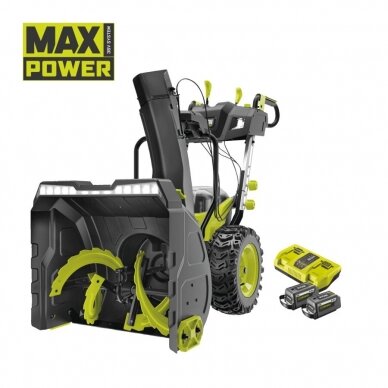 Bešepetėlis akumuliatorinis sniego valytuvas Ryobi RY36STX61A-260F, 36V, 2x6,0Ah Bešepetėlis akumuliatorinis sniego valytuvas Ryobi RY36STX61A-260F, 36V, 2x6,0Ah