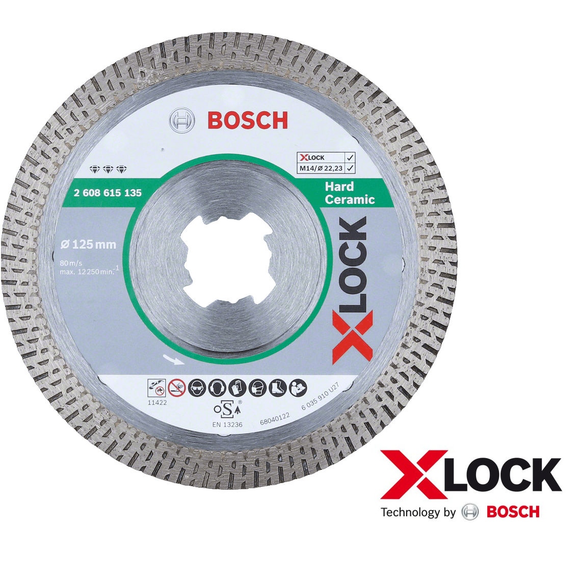 BOSCH Deimantinis pjovimo diskas XLOCK Best for Hard Ceramic 125 mm BOSCH Deimantinis pjovimo diskas XLOCK Best for Hard Ceramic 125 mm