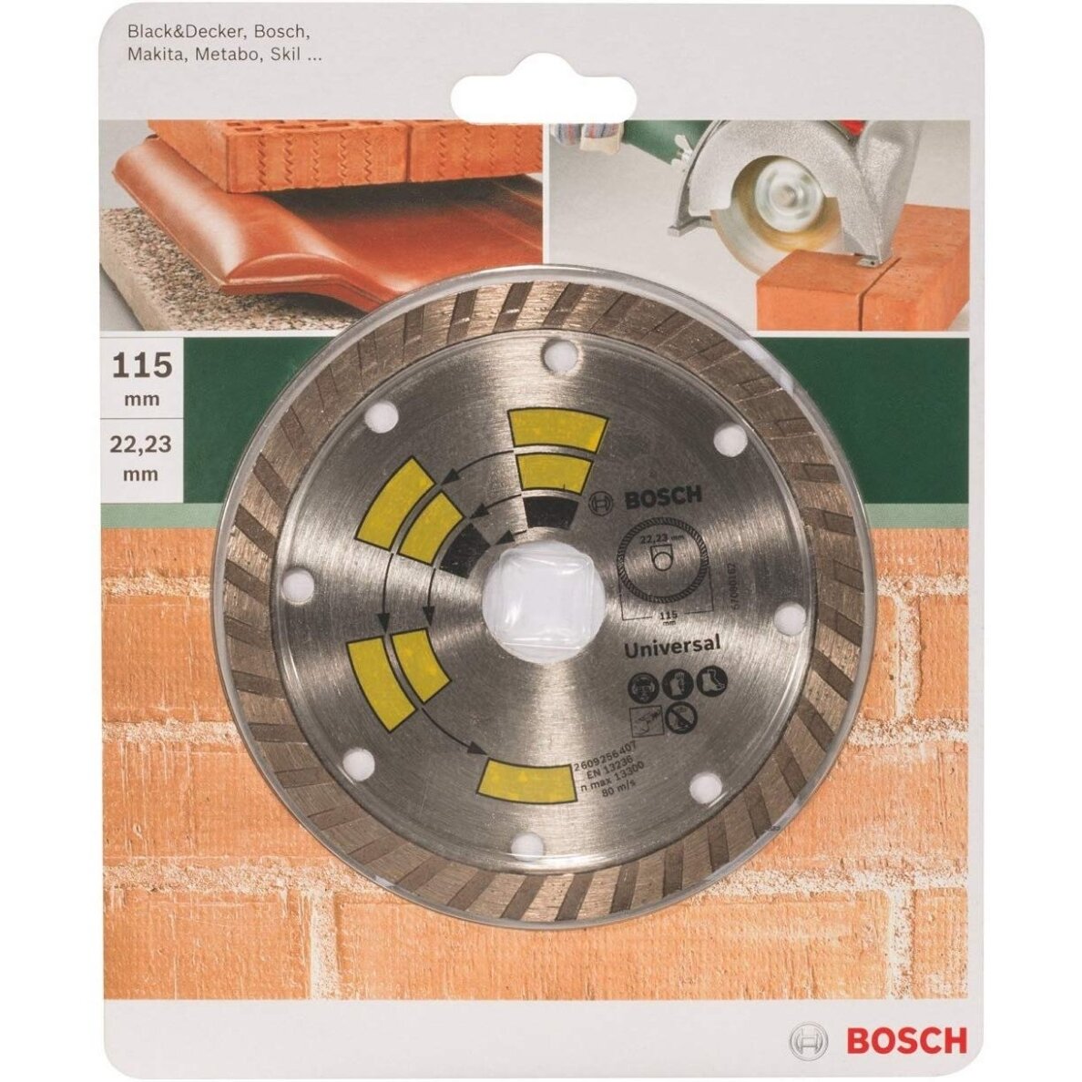 BOSCH Deimantinis pjovimo diskas 115mm Univesal Turbo BOSCH Deimantinis pjovimo diskas 115mm Univesal Turbo