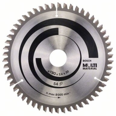 Bosch Diskinis pjūklas 190x30x2,4 T54 Multi Material 2608640509 Bosch Diskinis pjūklas 190x30x2,4 T54 Multi Material 2608640509