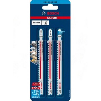 Bosch „EXPERT Multi Material T 367 XHM“ siaurapjūklio pjūklelis, 3 vnt. Bosch „EXPERT Multi Material T 367 XHM“ siaurapjūklio pjūklelis, 3 vnt.