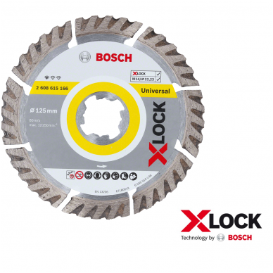 Bosch Deimantinis pjovimo diskas X-LOCK Standard Universal; 125mm
