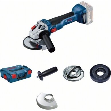 Bosch GWS 18V-10 Kampinis šlifuoklis solo L-BOX (18V Li-ion; Be akumuliatorių ir kroviklio) Bosch GWS 18V-10 Kampinis šlifuoklis solo L-BOX (18V Li-ion; Be akumuliatorių ir kroviklio)