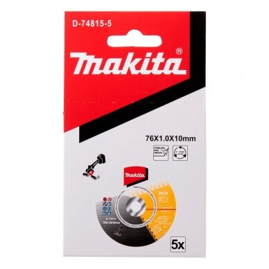 Makita Pjovimo diskas 76x1.0x10mm WA60T, RST (5Vnt.) 2 Makita Pjovimo diskas 76x1.0x10mm WA60T, RST (5Vnt.) 2