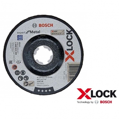 BOSCh „X-LOCK Expert for Metal” šlifavimo diskai 125 x 6 x 22,23