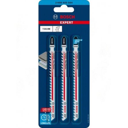 Bosch „EXPERT Fiber Plaster T 341 HM“ siaurapjūklio pjūklelis, 3 vnt.