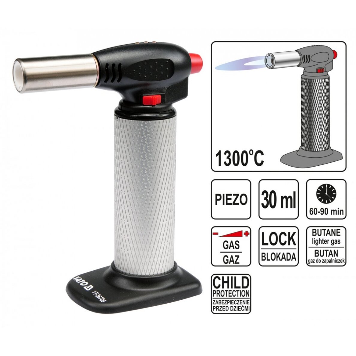 Degiklis dujoms Piezo 1300°C Yato | 30ml