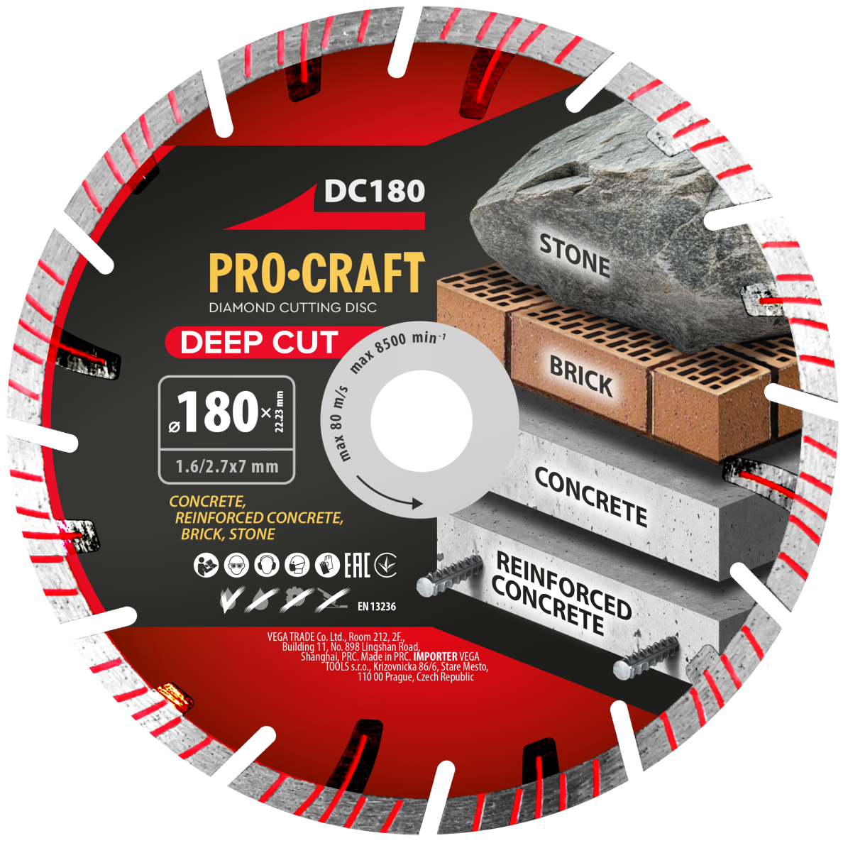 Deimantinis pjovimo diskas „ProCraft DC180” Deimantinis pjovimo diskas „ProCraft DC180”