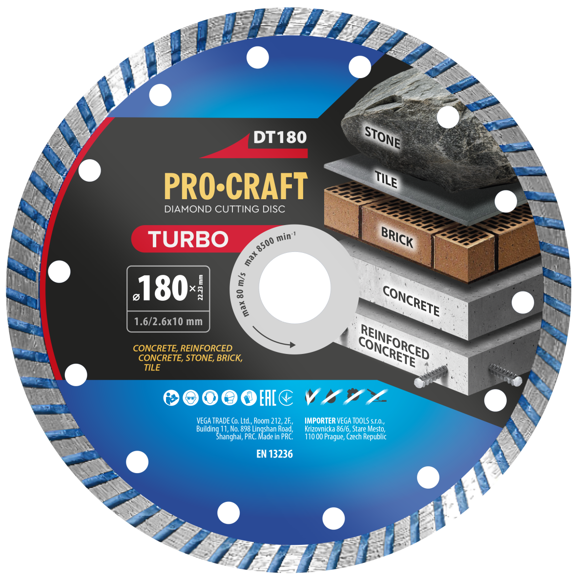 Deimantinis pjovimo diskas „ProCraft DT180” Deimantinis pjovimo diskas „ProCraft DT180”