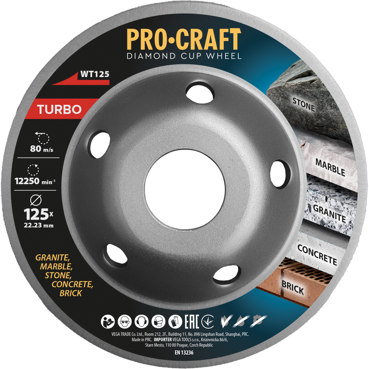 Deimantinis šlifavimo diskas „ProCraft WT125 Turbo"