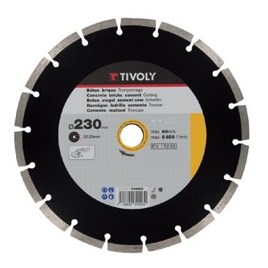 Deimantinis diskas Tivoly segment 230x22,2x2mm Deimantinis diskas Tivoly segment 230x22,2x2mm