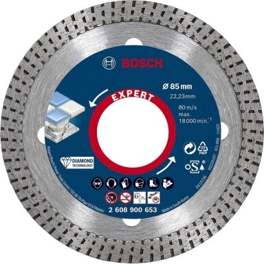 Deimantinis pjovimo diskas Bosch, 85 mm, 2608900653 Deimantinis pjovimo diskas Bosch, 85 mm, 2608900653