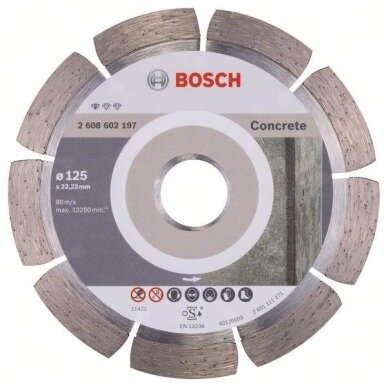 Deimantinis pjovimo diskas Bosch betonui 115mm; 22,23mm Deimantinis pjovimo diskas Bosch betonui 115mm; 22,23mm