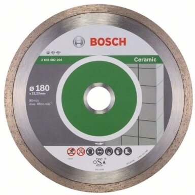 Deimantinis pjovimo diskas Bosch keramikai 180mm; 22,23mm Deimantinis pjovimo diskas Bosch keramikai 180mm; 22,23mm