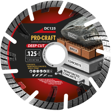 Deimantinis pjovimo diskas „ProCraft DC125”