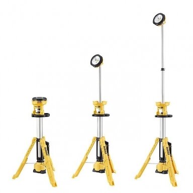 DeWALT DCL079 prožektorius su trikoju stovu DeWALT DCL079 prožektorius su trikoju stovu