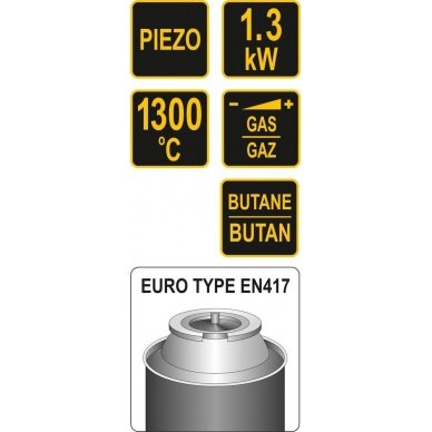 Degiklis dujinis Piezo 1300°C Vorel | 1.3 kW 2 Degiklis dujinis Piezo 1300°C Vorel | 1.3 kW 2