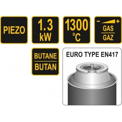 Degiklis dujinis Piezo 1300°C Vorel | 1.3 kW 2 Degiklis dujinis Piezo 1300°C Vorel | 1.3 kW 2