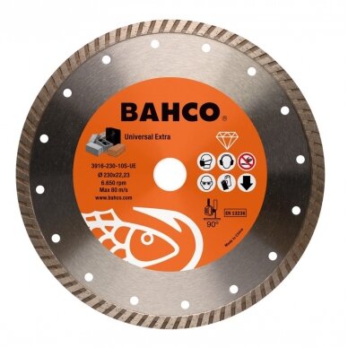 Deimantinis diskas betonui, turbo, Bahco 125x2.5x22.23mm Deimantinis diskas betonui, turbo, Bahco 125x2.5x22.23mm