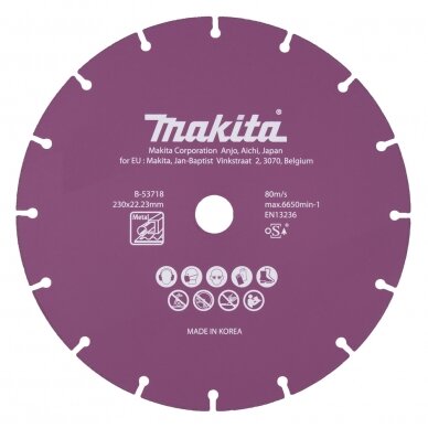 Deimantinis diskas Makita B-53718, 230mm Deimantinis diskas Makita B-53718, 230mm