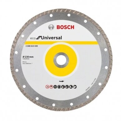 Deimantinis pjovimo diskas Bosch, 230x22,23 mm, 2608615039 Deimantinis pjovimo diskas Bosch, 230x22,23 mm, 2608615039